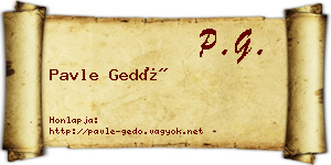 Pavle Gedő névjegykártya